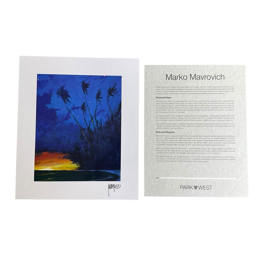 Marko Mavrovich Art Signed Lithograph and Certificate of Authenticity